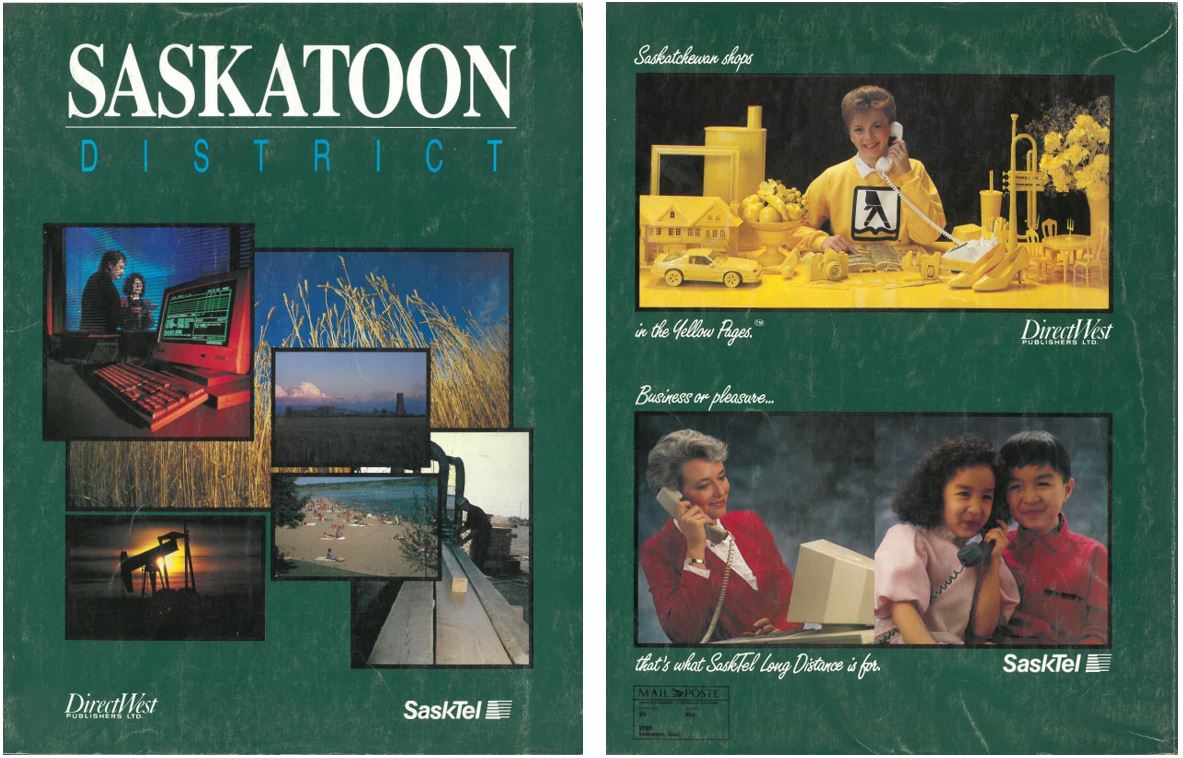 Directwest Saskatoon phonebook cover from the 1990's